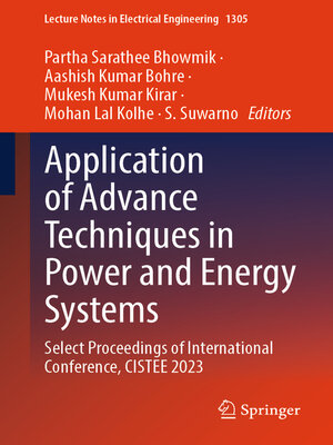 cover image of Application of Advance Techniques in Power and Energy Systems